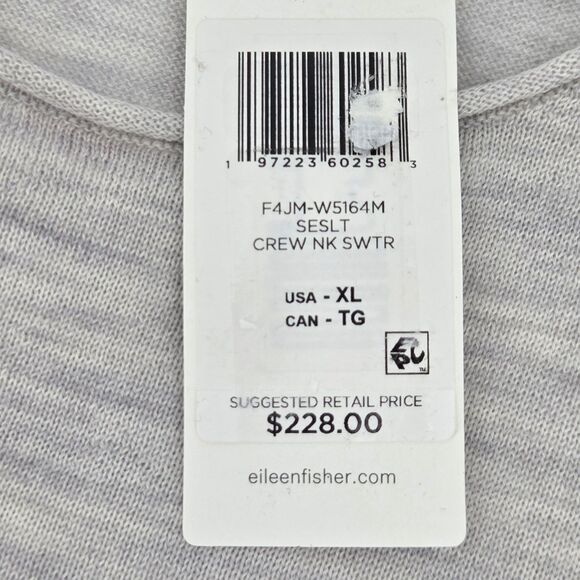 Eileen Fisher Merino Wool Sweater Box Top Womens Size XL Gray Fall Winter Soft - Picture 8 of 8